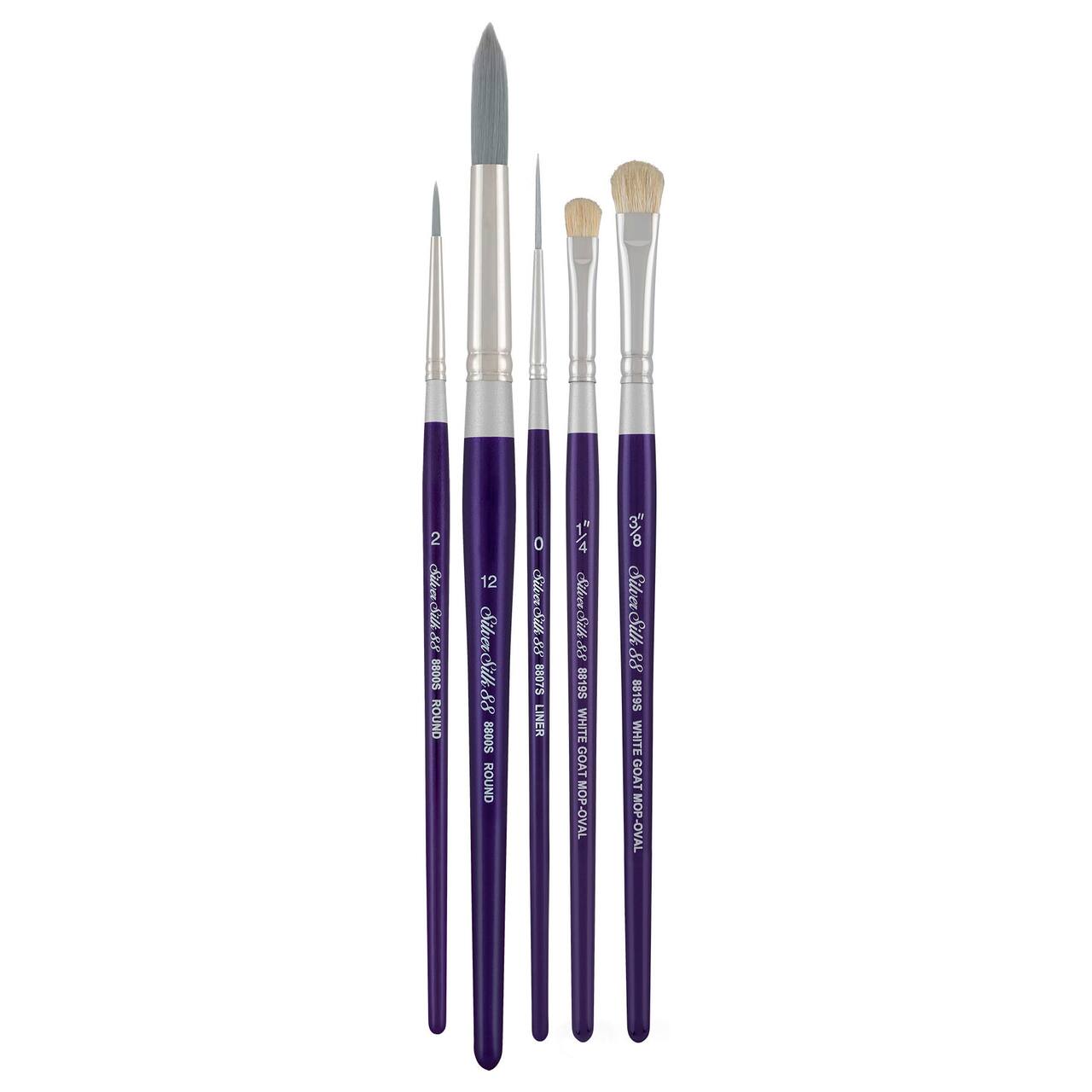 Silver Brush Limited Silver Silk 88® SH 5 Piece Decorative Painting Brush Set